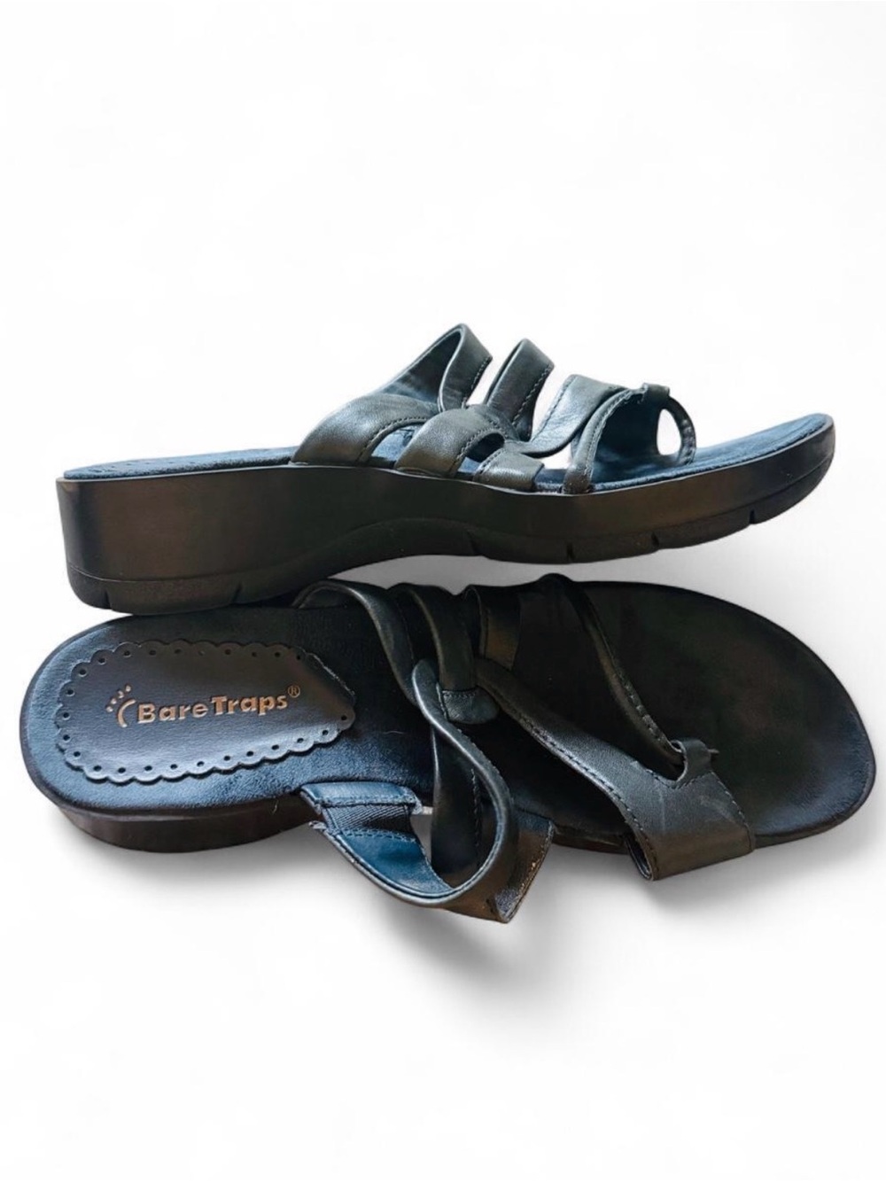 VTG Bear Trap Navy Blue Clog Sandals Women Size 7.5-8